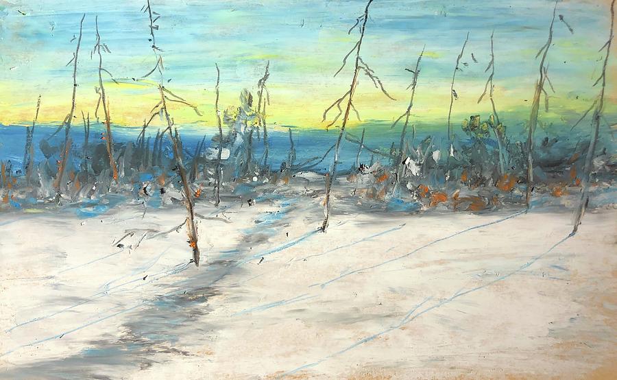 Path in Winter Pastel by Desmond Raymond
