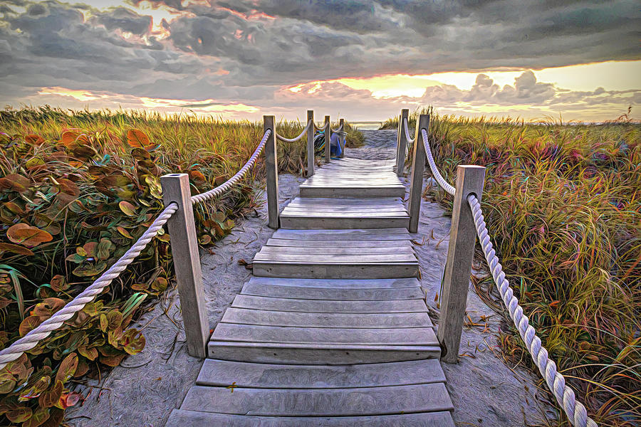 Path Through the Dunes Painting Photograph by Debra and Dave Vanderlaan