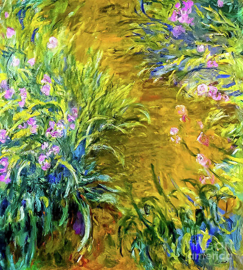 Path Through the Irises by Claude Monet 1917 Painting by Claude Monet ...