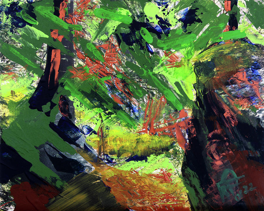 Path Thru A Dense Forest Painting by Walter Fahmy