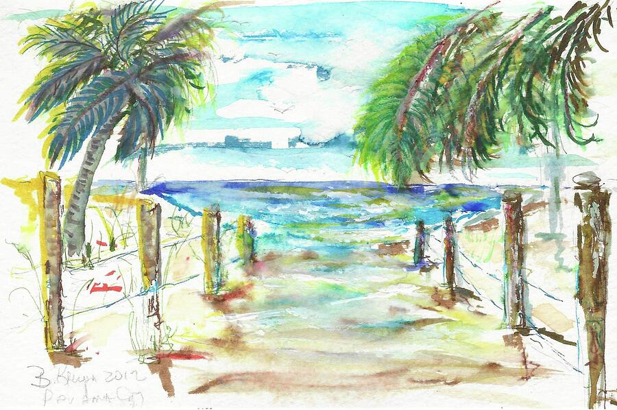 Path to Beach Painting by Bernadette Krupa