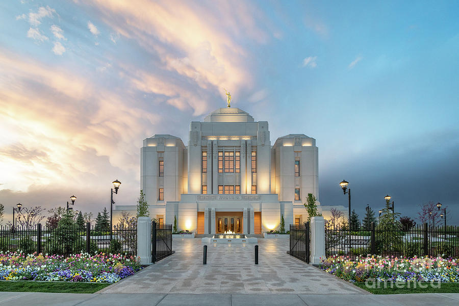 Path to Peace - Meridian Idaho Temple Photograph by Bret Barton