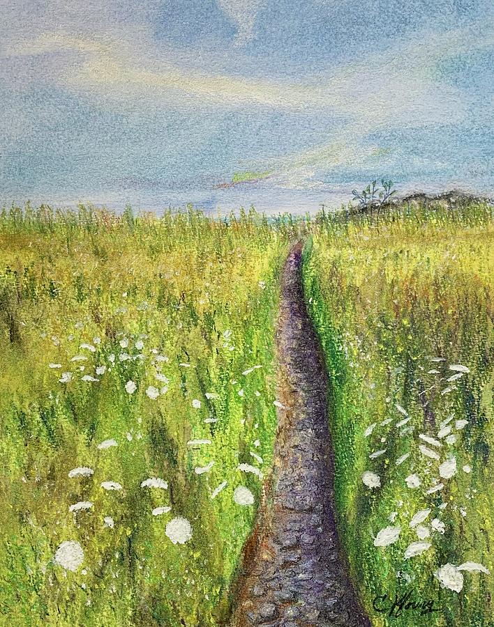Path to the Beach Painting by Christine Kfoury