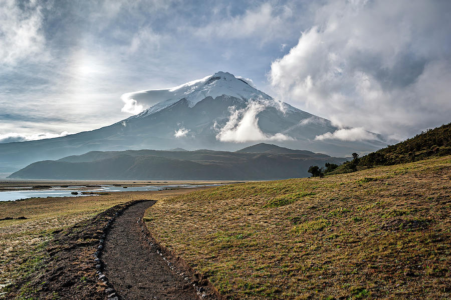 Path to the Limpiopungo lagoon and the Cotopaxi volcano Photograph by Henri Leduc
