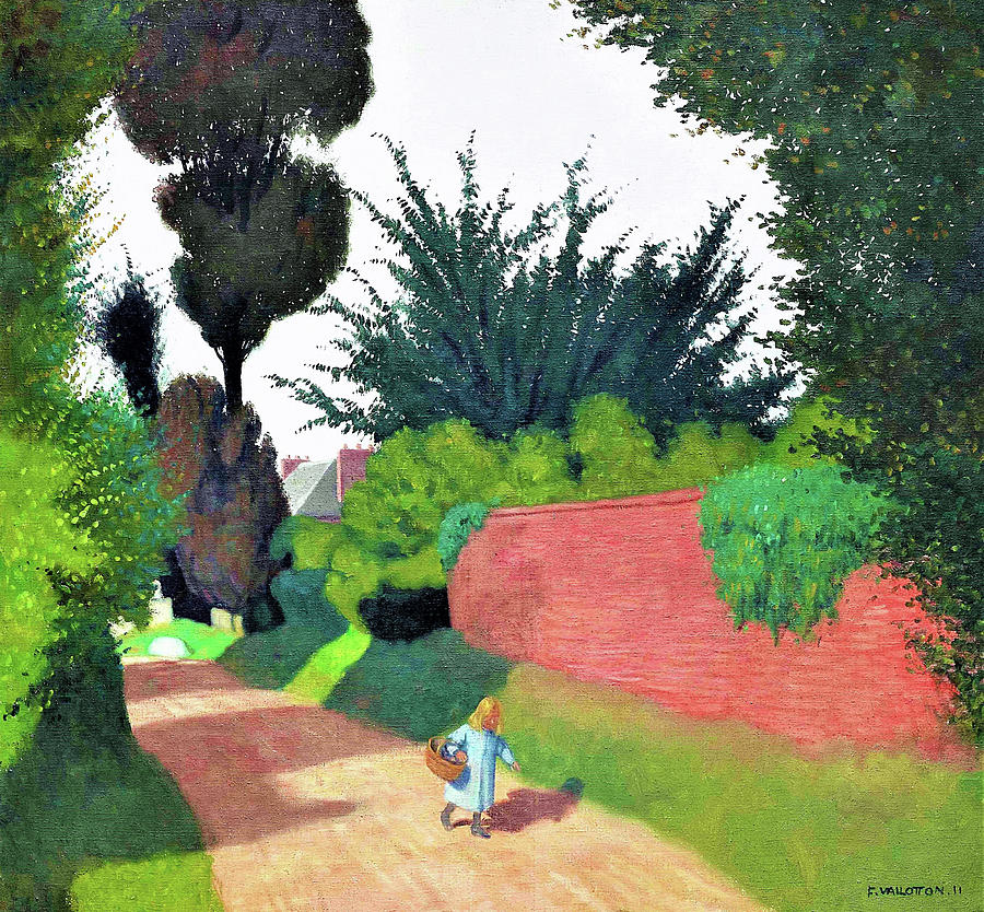 Path with a girl carrying a basket - Digital Remastered Edition Painting by Felix Edouard Vallotton