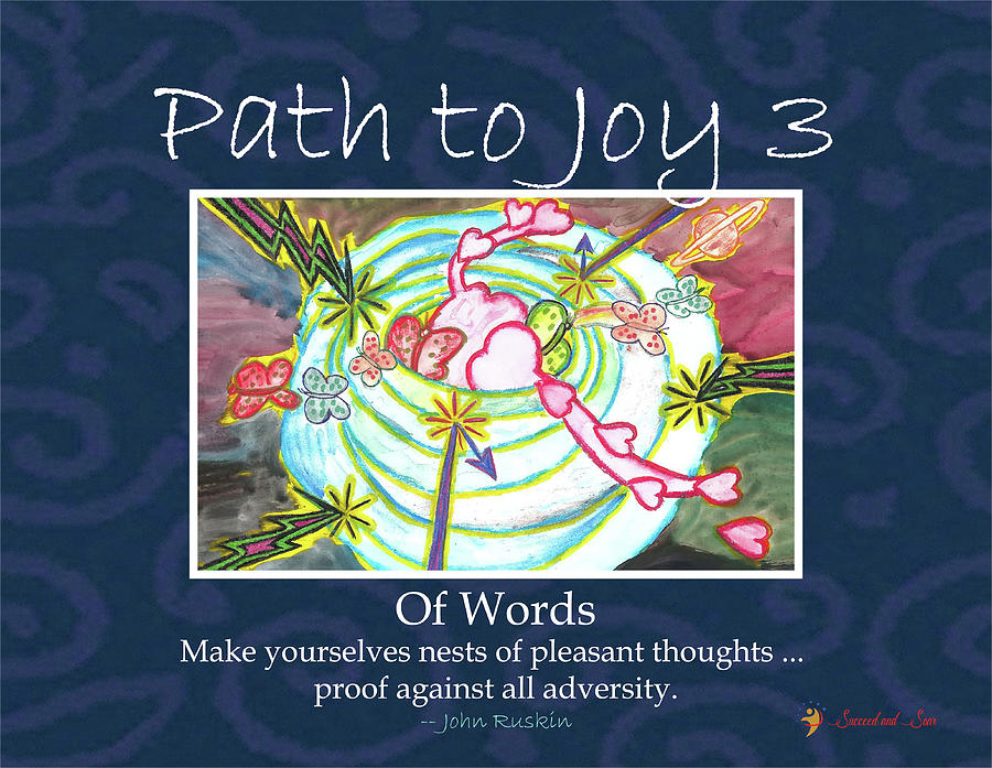 Paths to Joy 3 - Words Mixed Media by Sandra Ford