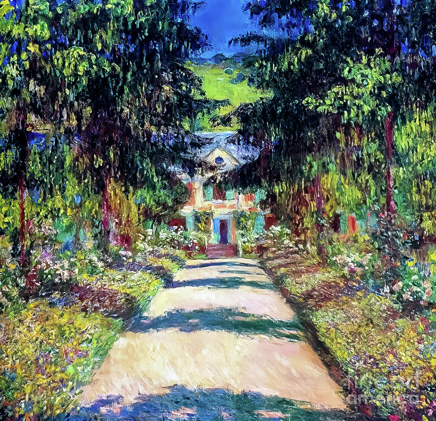 Pathway in Monets Garden at Giverny by Claude Monet 1900 Painting by Claude Monet