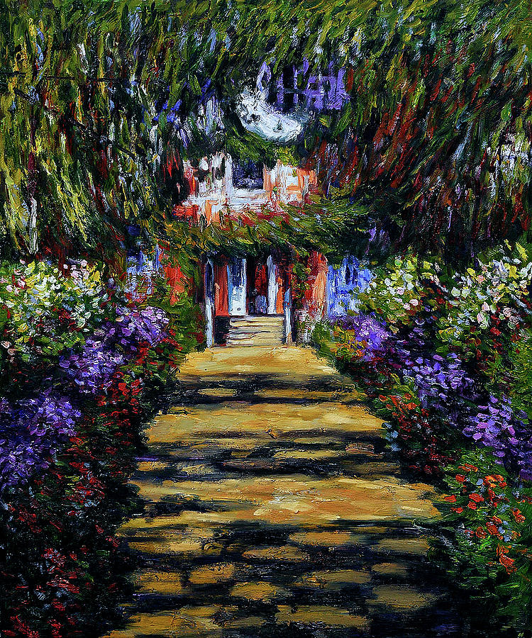 Pathway in Garden at Giverny Claude Oscar Painting by