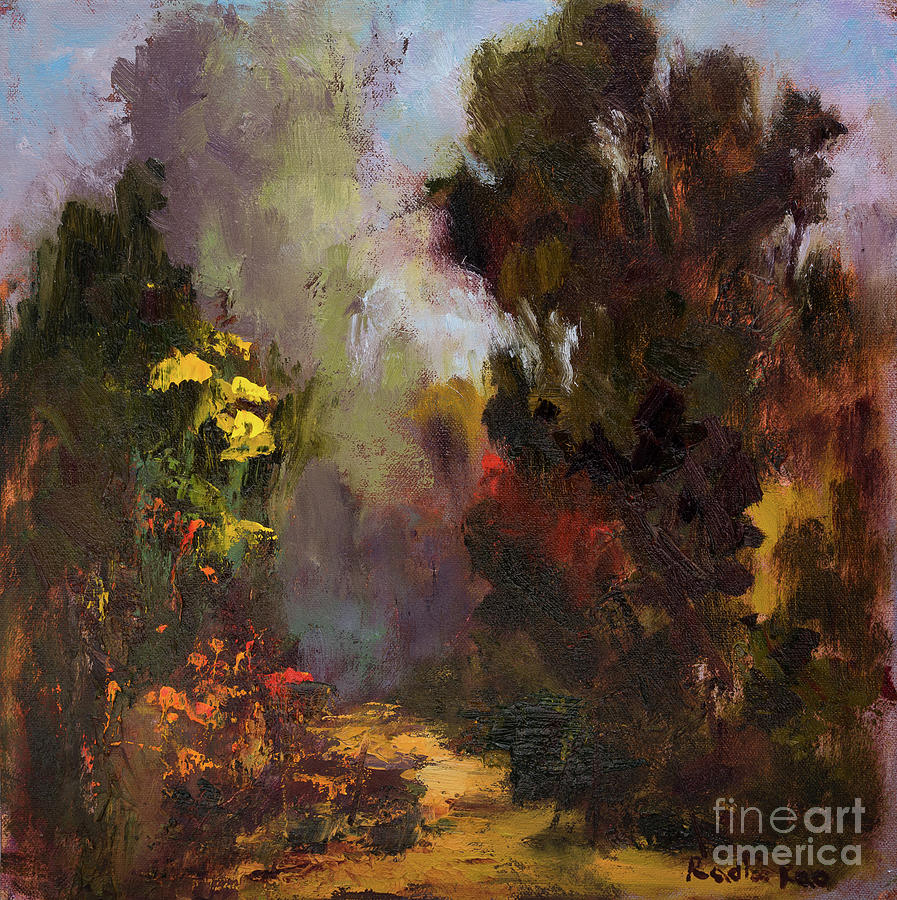 Pathway in the Garden Painting by Radha Rao