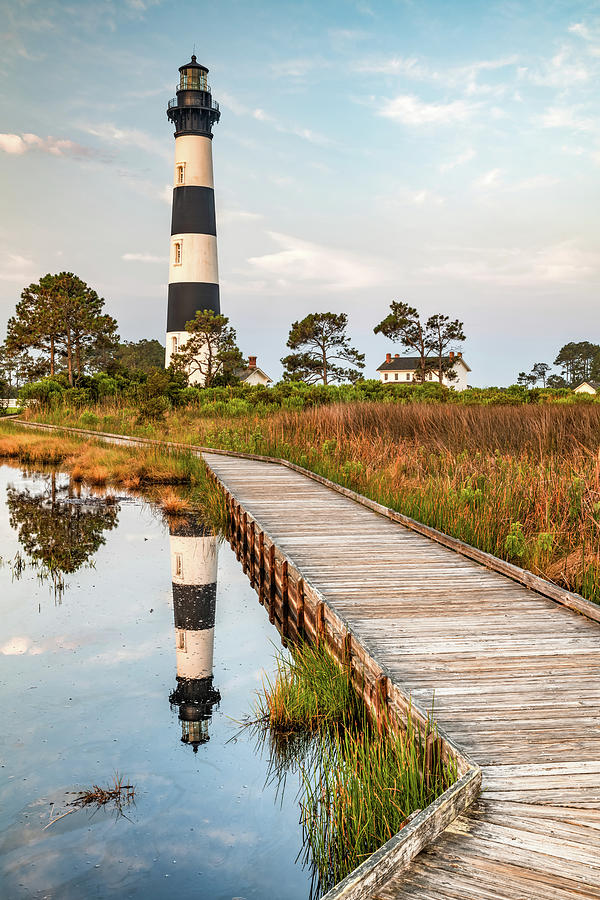 Pathway Reflections At The Bodie Island Lighthouse Photograph
