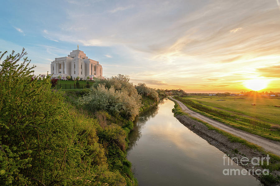 Pathway to Peace - Meridian Idaho Temple Photograph by Bret Barton