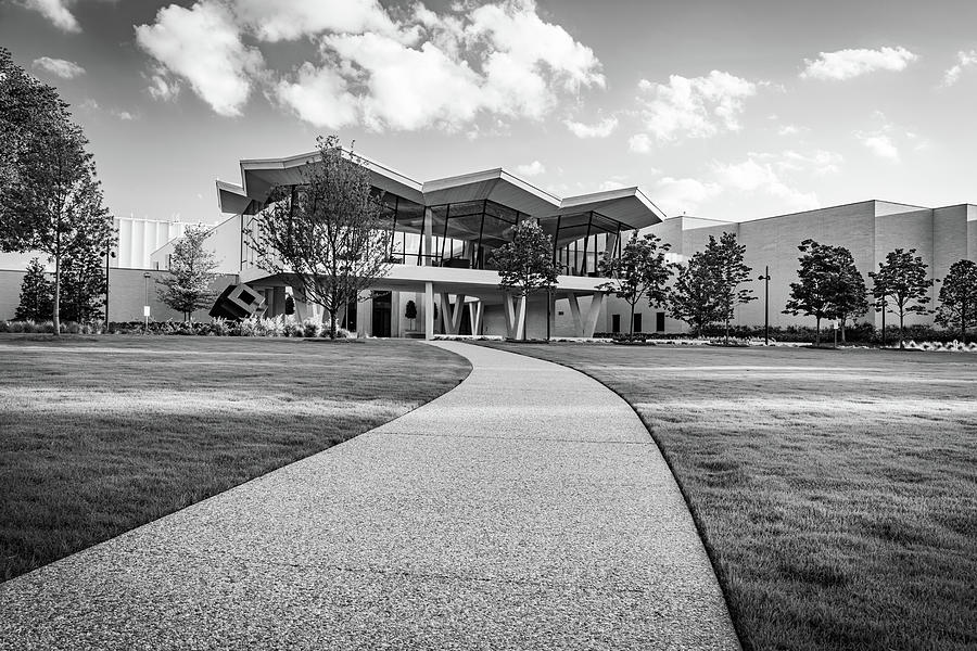 Pathway To The Museum - Little Rock Arkansas In Black And White Photograph