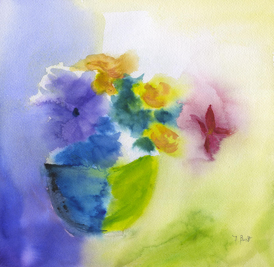 Patio Flowers Watercolor 2 Painting by Frank Bright