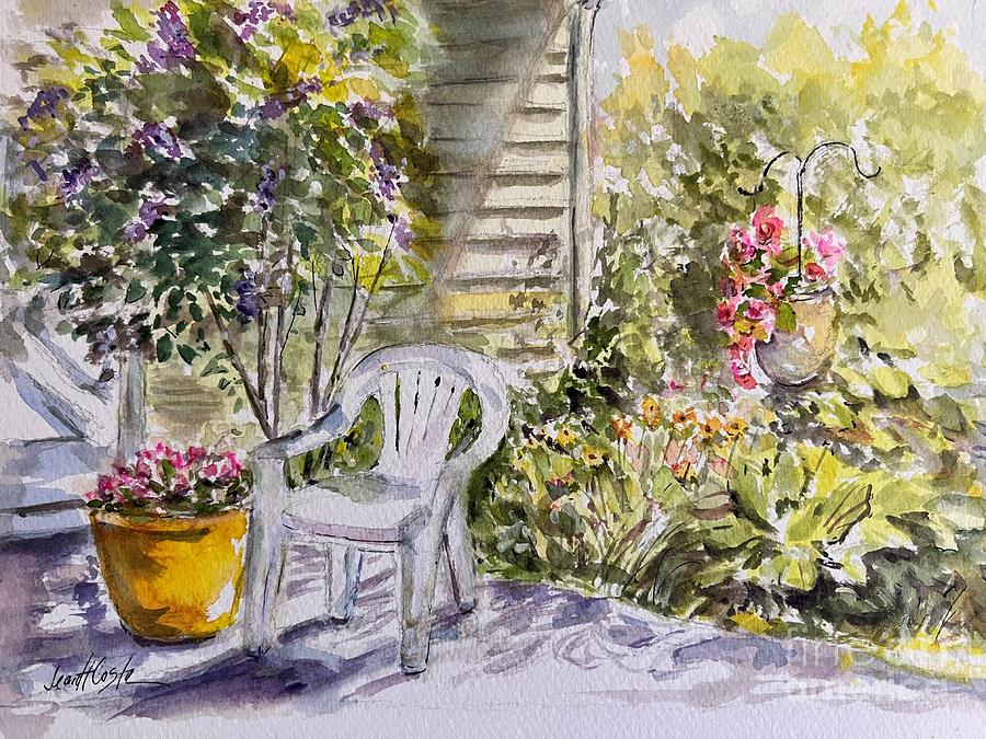 Patio Garden Painting by Jean Costa - Fine Art America