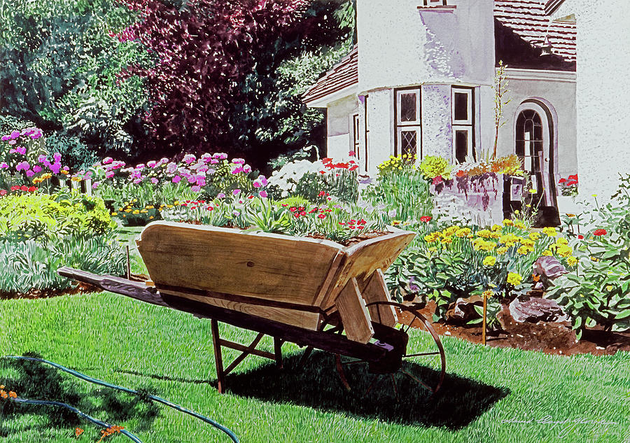 Garden Painting - Patio Lane Garden by David Lloyd Glover