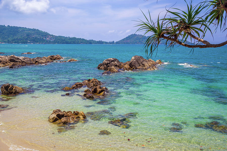 Patong Beach Rock Outcroppings Phuket Thailand Photograph by Scott McGuire