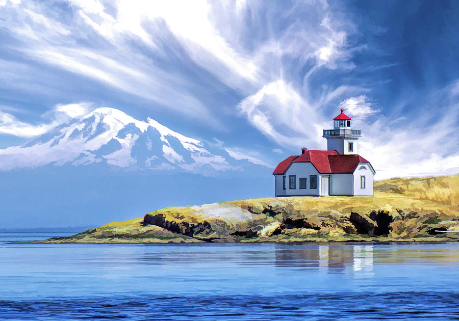 Patos Island Lighthouse Painting by Christopher Arndt