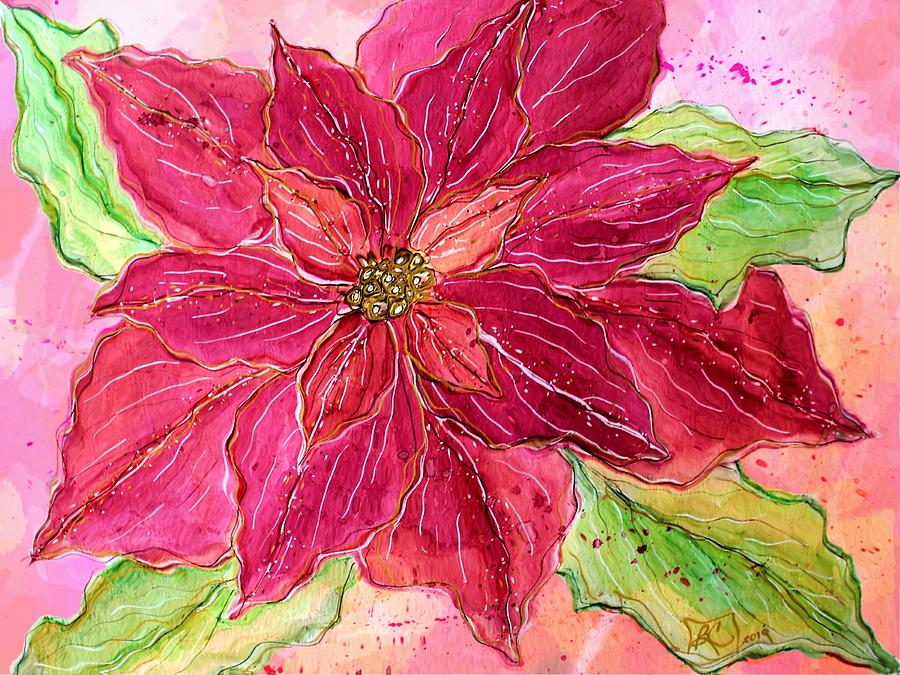 Patricias Poinsettia Painting by Barbara Chichester