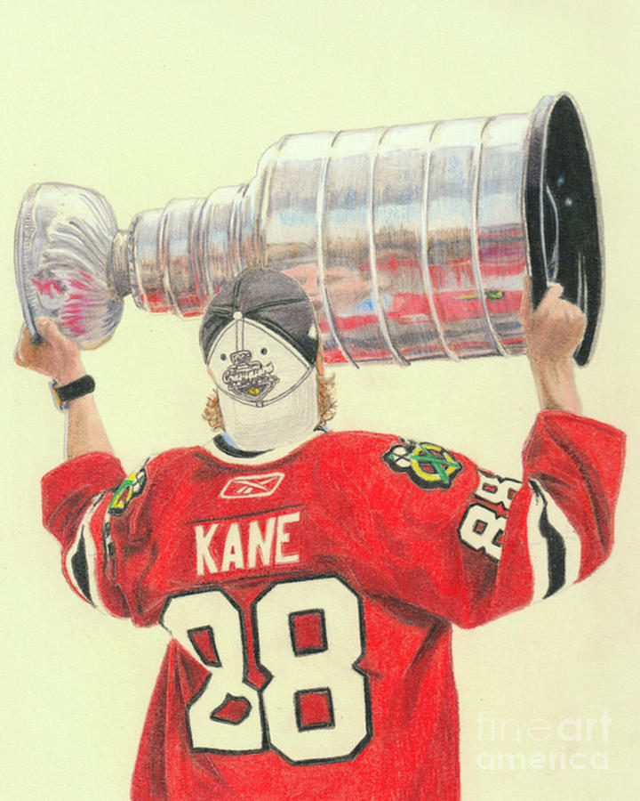 Patrick Kane - Stanley Cup Champion Drawing by Melissa Jacobsen