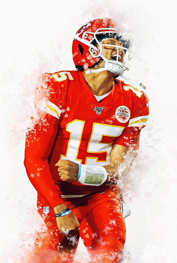 Patrick Mahomes colorful art Digital Art by Lucas Miller