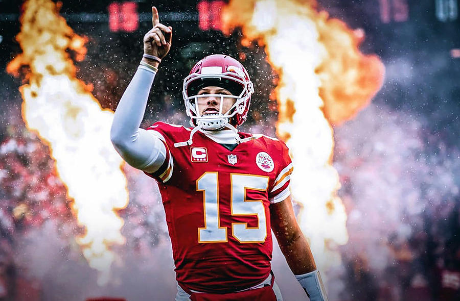 Patrick Mahomes in fire Digital Art by Lucas Miller