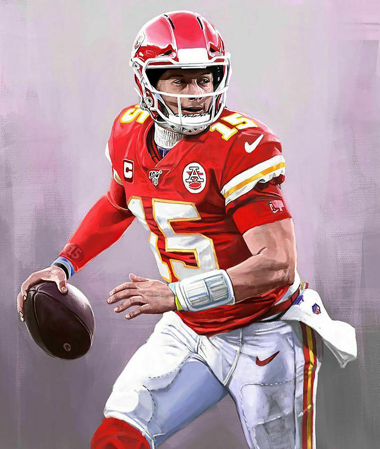 Patrick Mahomes portrait Digital Art by Lucas Miller