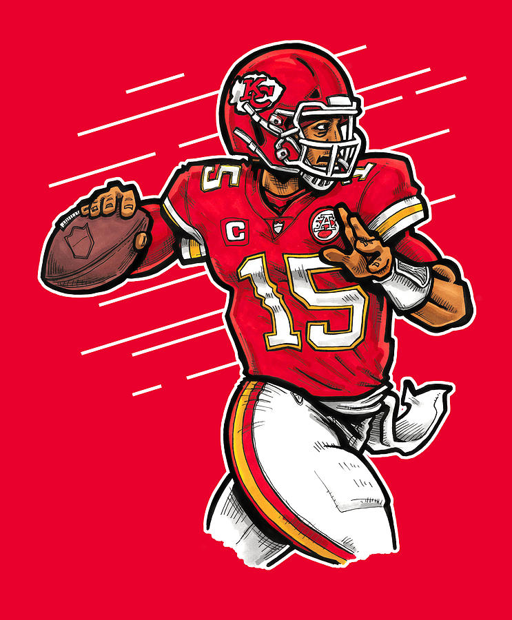 Patrick Mahomes Red by Richard Miller