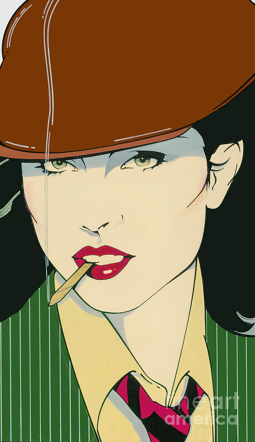 Patrick Nagel - Woman smoking a Cigarette Mixed Media by Magical ...