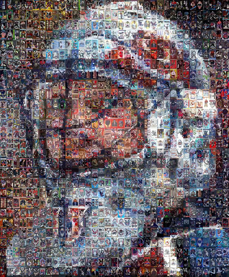 Patrick Roy in Avalanche mask Mixed Media by Hockey Mosaics