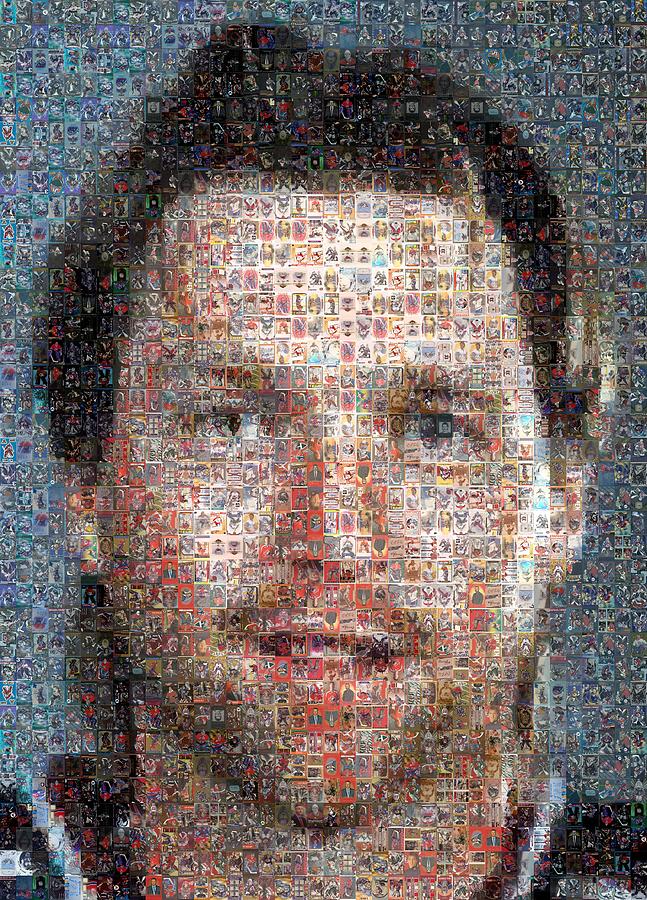 Patrick Roy Portrait Mixed Media by Hockey Mosaics