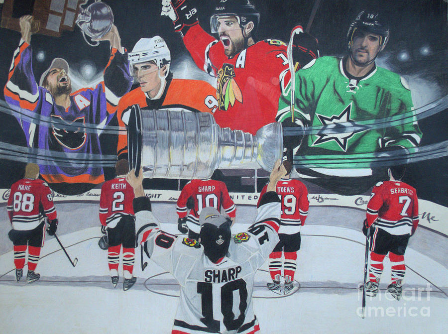 Patrick Sharp - A Story of a Career Drawing by Melissa Jacobsen