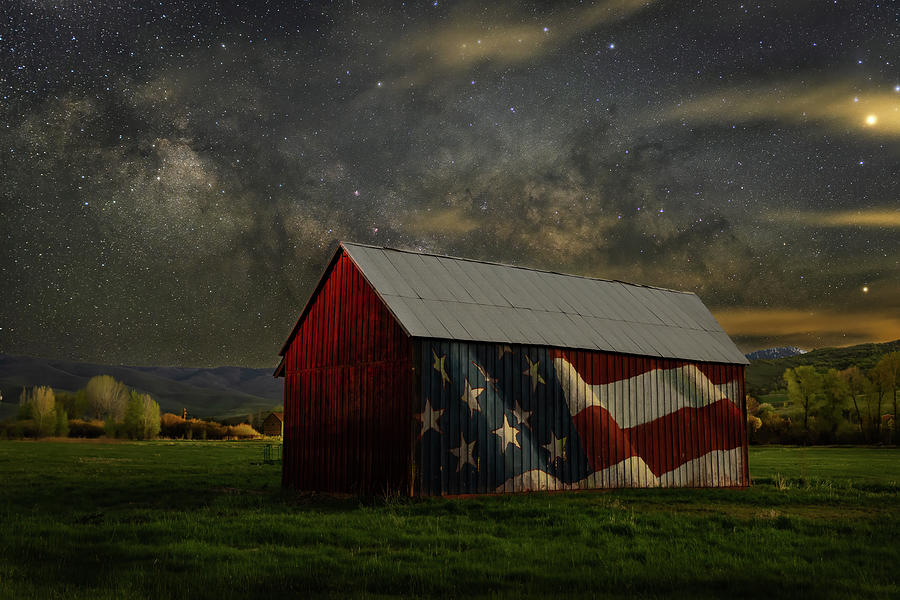 Patriotic Barn in Huntsville Utah Photograph by John Wilbur