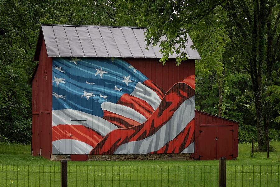 Patriotic Barn Photograph by Sharon Horn - Fine Art America