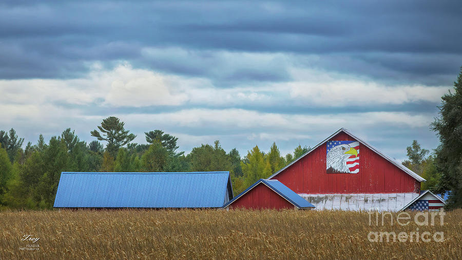 Patriotic Barn Photograph by Trey Foerster