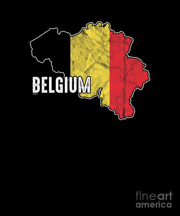Map Digital Art - Patriotic Belgium Flag Belgian Patriotism Nationalism by Thomas Larch
