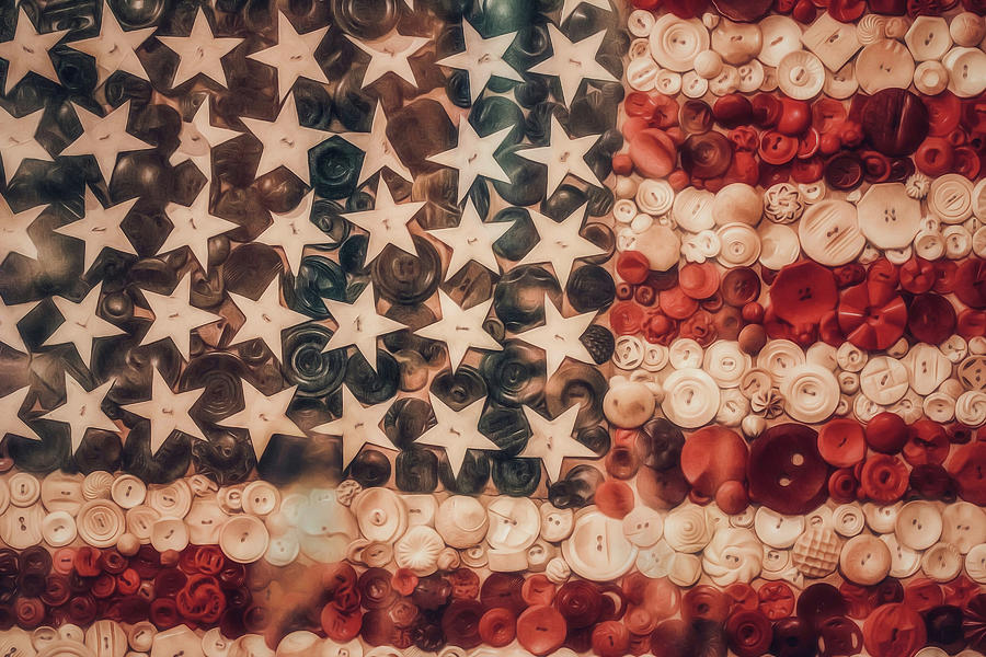 Patriotic Buttons Version 1 Photograph by Carrie Ann Grippo-Pike