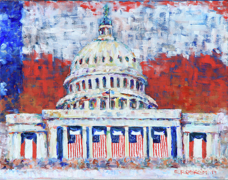 Usa Painting - Patriotic Dome by Elizabeth Roskam