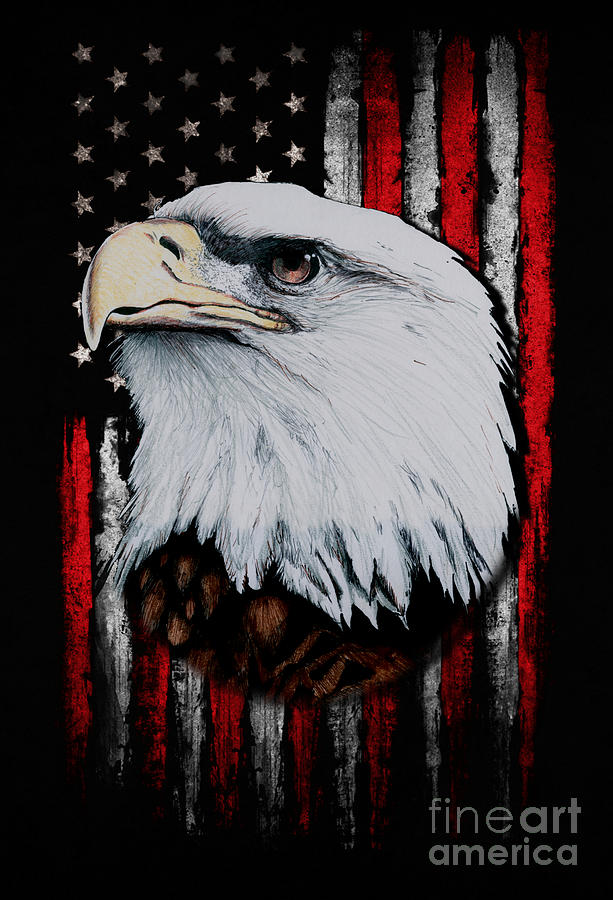 Patriotic Eagle Digital Art by Bill Richards