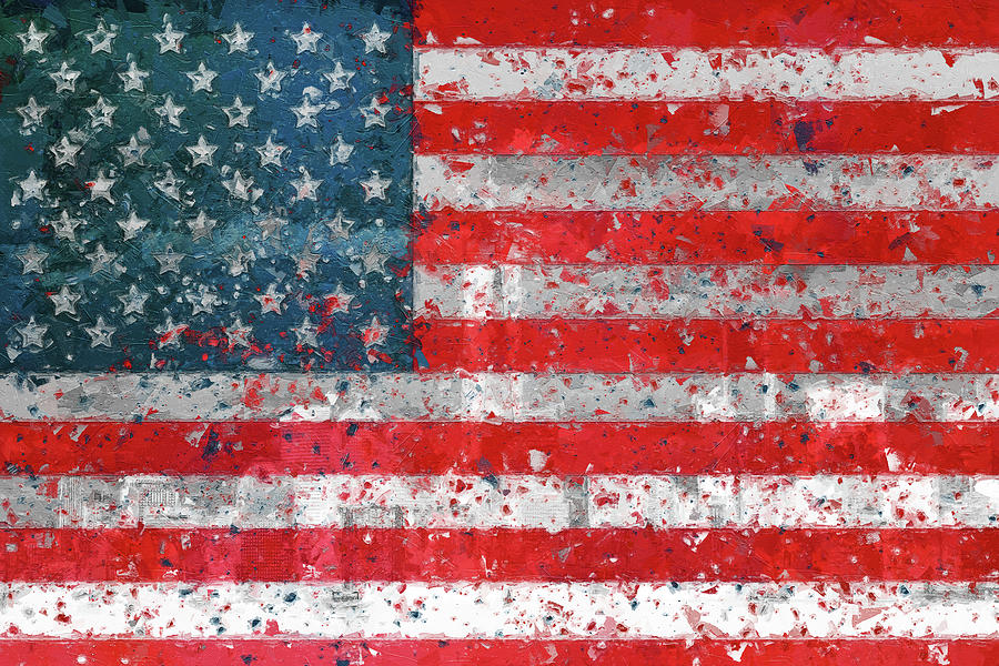 Patriotic Flag Manhattan Painting by Dan Sproul