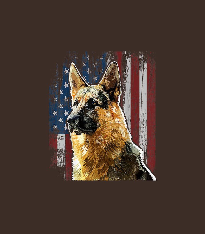 Patriotic German Shepherd American Flag Dog Men Women Rememberance Day 