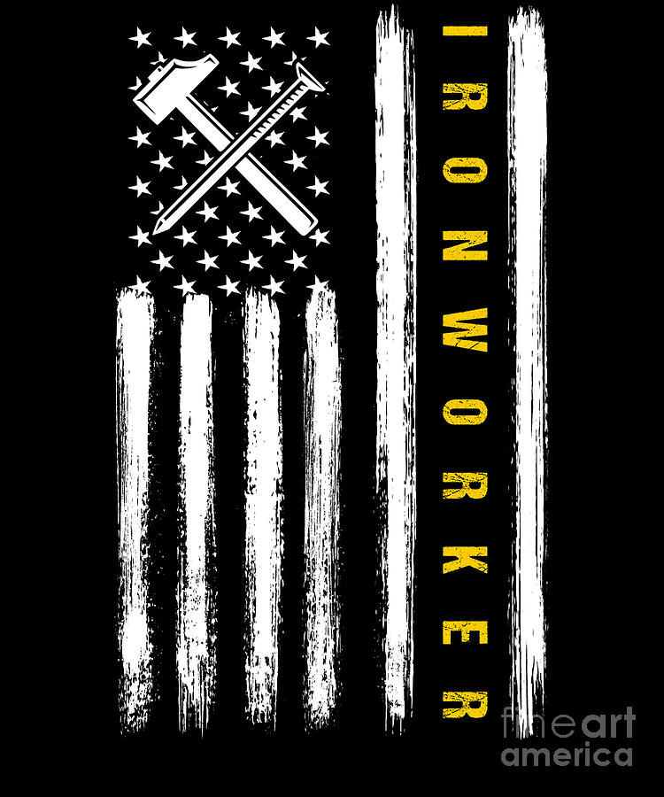 Patriotic Ironworker Construction American Flag T Digital Art By Yestic