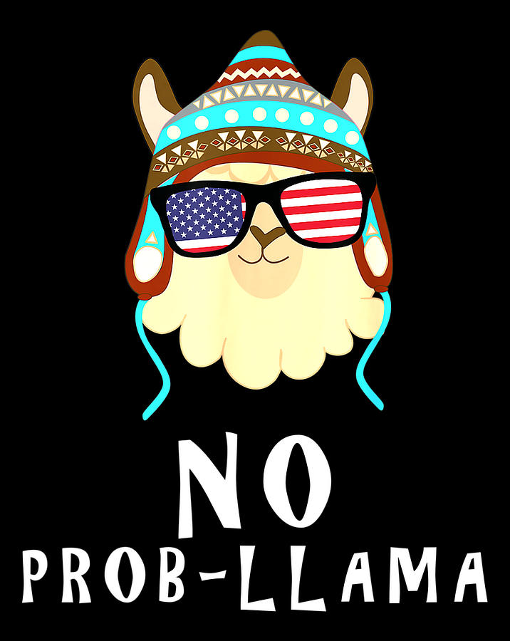 Patriotic Llama 4th of July Alpaca American Flag US png  