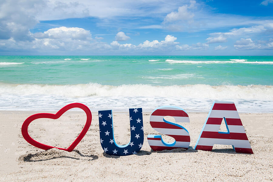 Patriotic Ocean Print OV Digital Art by We The People Prints
