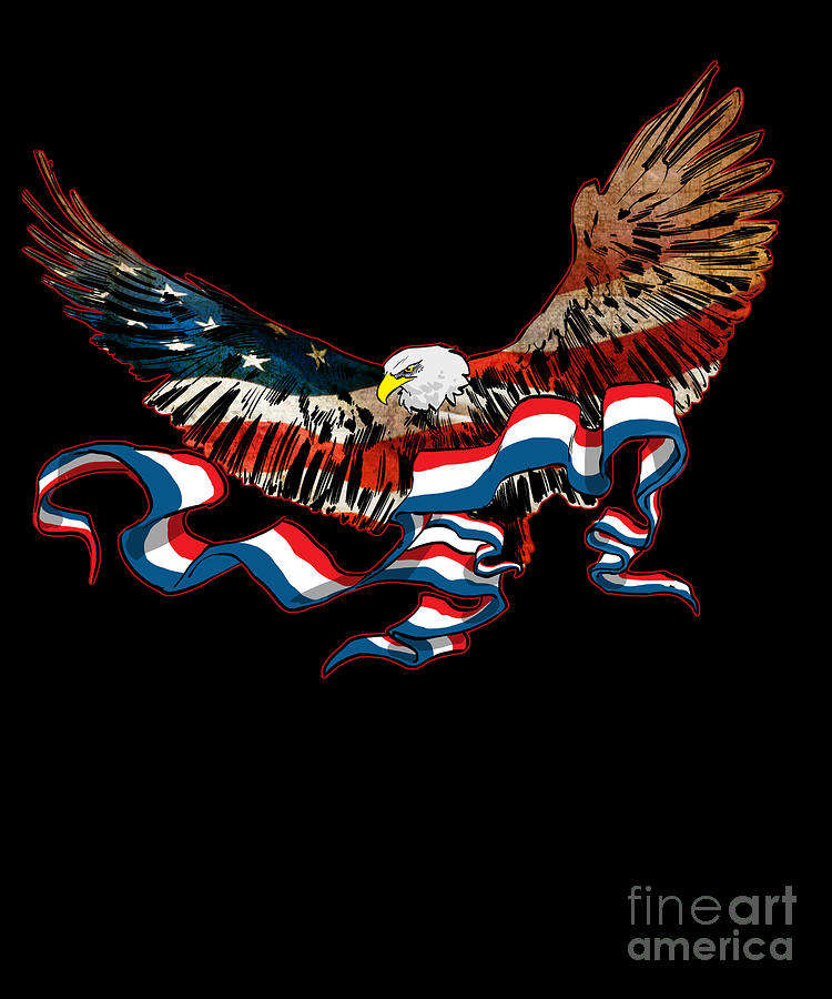 red white and blue eagle logo
