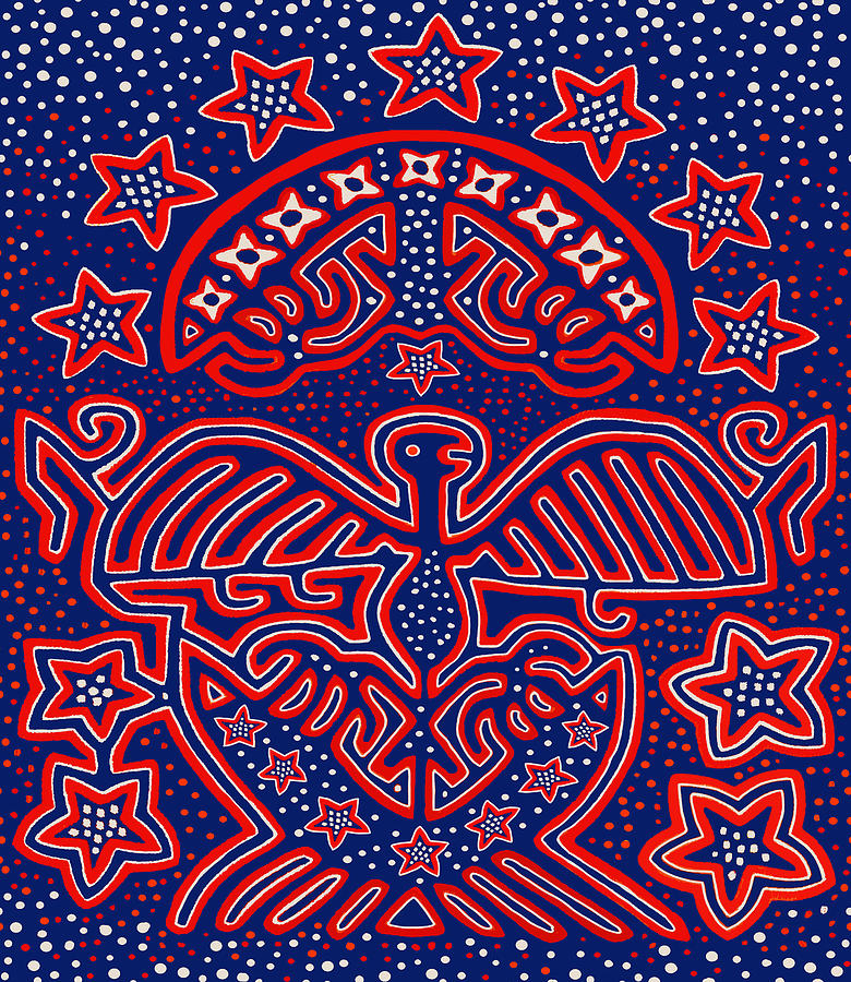 Patriotic USA Eagle Digital Art by Vagabond Folk Art - Virginia Vivier