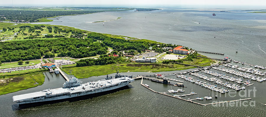 Patriots Point Naval and Maritime Museum and Charleston Harbor Res Photograph by David Oppenheimer