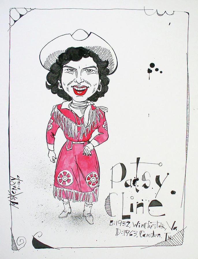 Patsy Cline Drawing by Phil Mckenney
