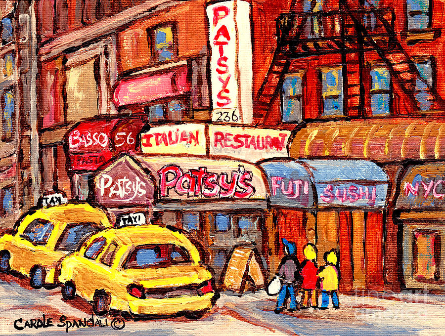 Paintings Of New York City Patsys Italian Restaurant Carnegie Theater District Broadway C Spandau Painting by Carole Spandau