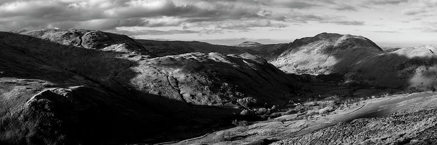 Patterdale valley lake district black and white Photograph by Sonny Ryse