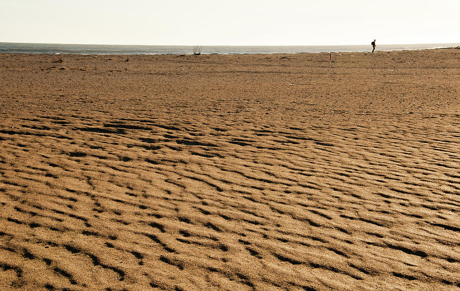 Patterns in the Sand and a Beachgoer at Cape Hatteras Photograph by James C Richardson